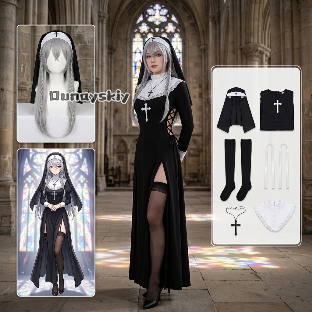 Photography Outfits - KS*06 زي راهبة أصلي أسود مع