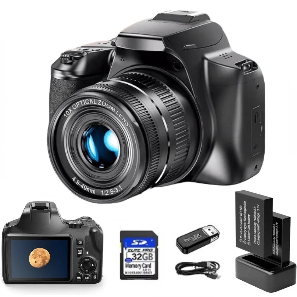 Photography Zoom - كاميرا رقمية 4K للتصوير الفوتوغرافي 10X