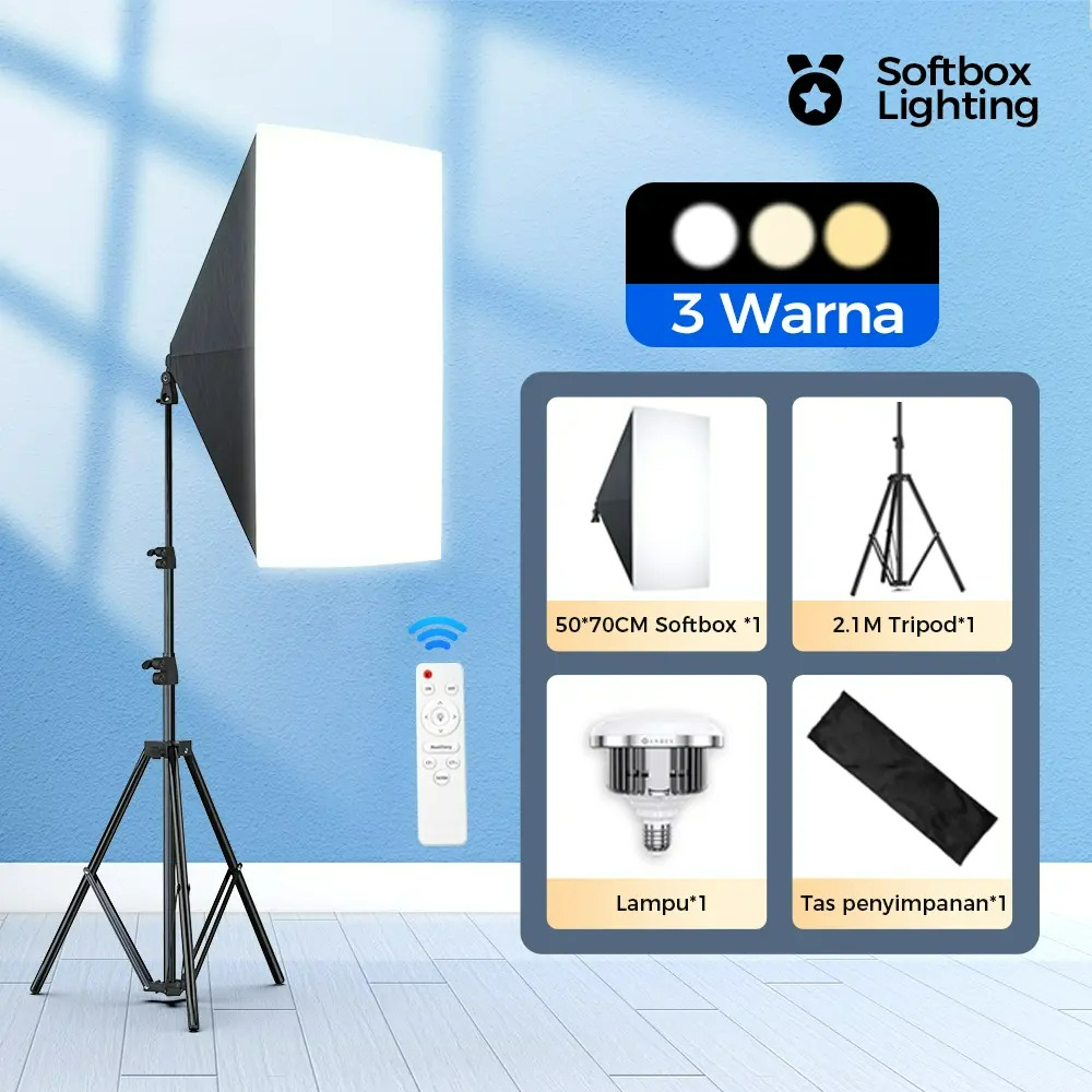 صندوق إضاءة 50x70 سم مع لمبة 8 - مراجعة Photography Bulb وسعره