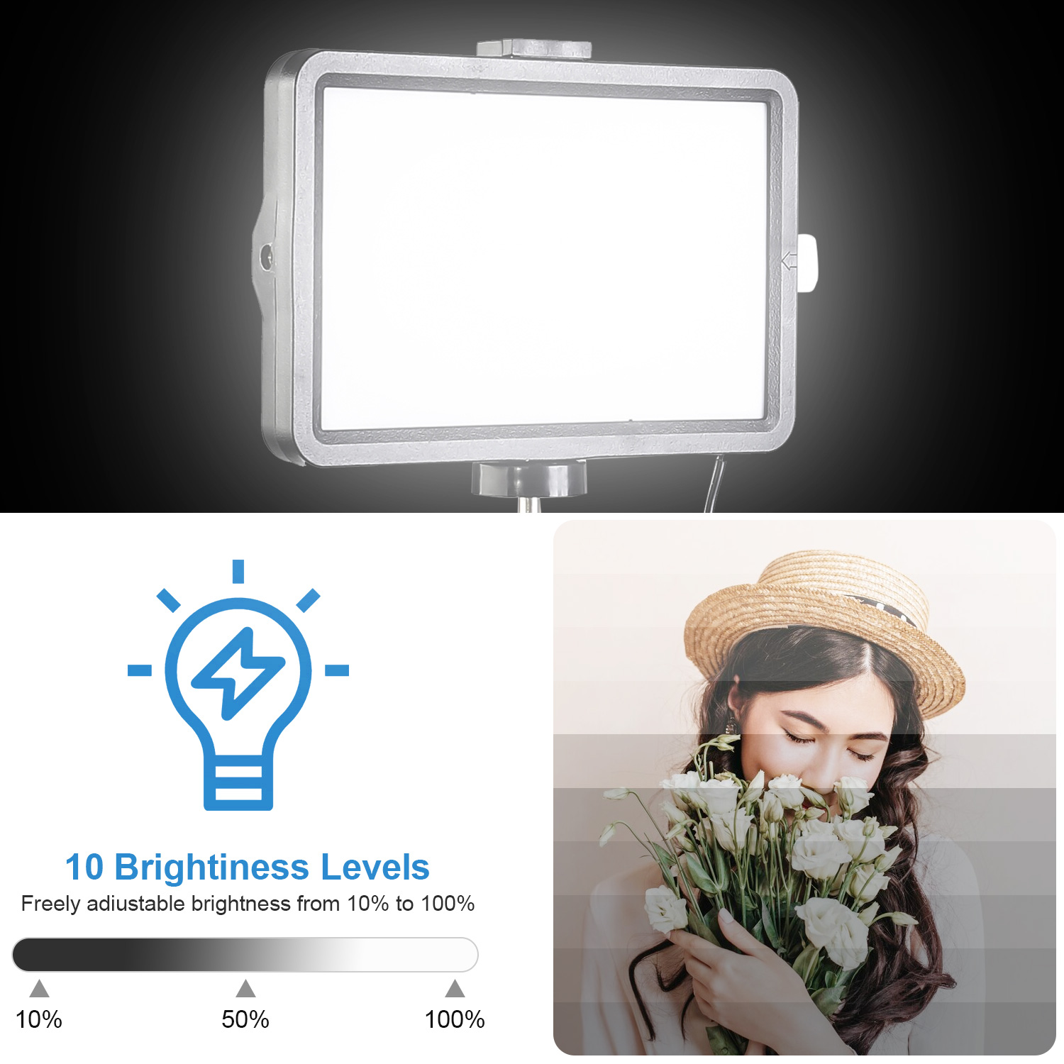 ضوء LED مربع الشكل مقاس 8 بوصا - مراجعة Photography Zoom وسعره
